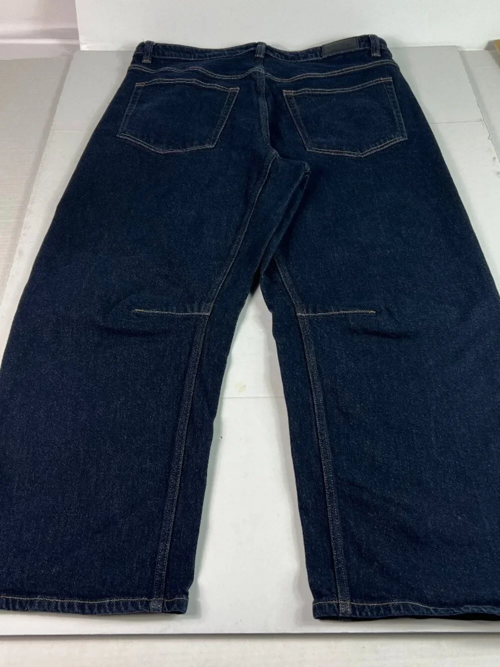 Pistola Jeans Women's 37x25* Beau Seamed Horseshoe Crop Dark Blue Denim Tag 33